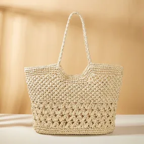 Hollow Out Woven Straw Shopping Bag