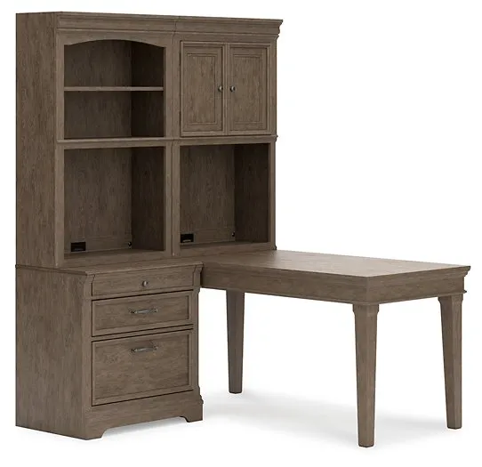 Janismore 4-Piece Bookcase Wall Unit with Desk