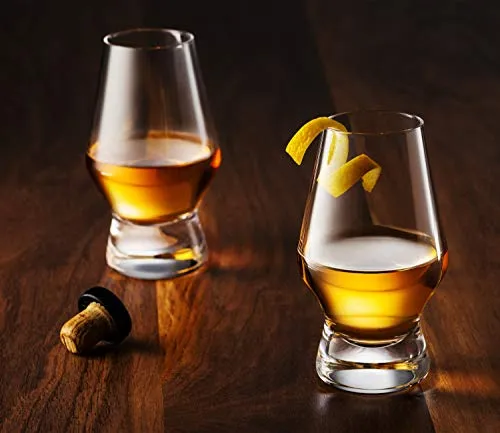 JoyJolt Halo Crystal Whiskey/Scotch Glasses set of 2. Perfect Whisky Glass for Liquor or Bourbon Tumblers. 7.8 Once Whiskey Glasses.