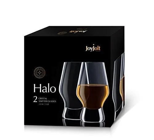 JoyJolt Halo Crystal Whiskey/Scotch Glasses set of 2. Perfect Whisky Glass for Liquor or Bourbon Tumblers. 7.8 Once Whiskey Glasses.