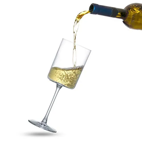 JoyJolt White Wine Glasses – Claire Collection 11.4 Ounce Wine Glasses Set of 2 – Deluxe Crystal Glasses with Ultra-Elegant Design – Made In Czech Republic - Ideal for Home Bar, Kitchen, Restaurants