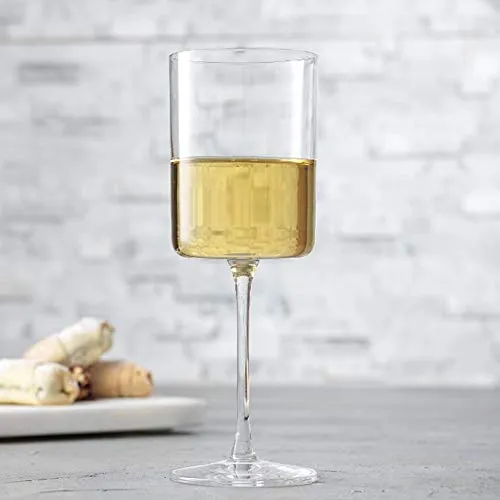 JoyJolt White Wine Glasses – Claire Collection 11.4 Ounce Wine Glasses Set of 2 – Deluxe Crystal Glasses with Ultra-Elegant Design – Made In Czech Republic - Ideal for Home Bar, Kitchen, Restaurants