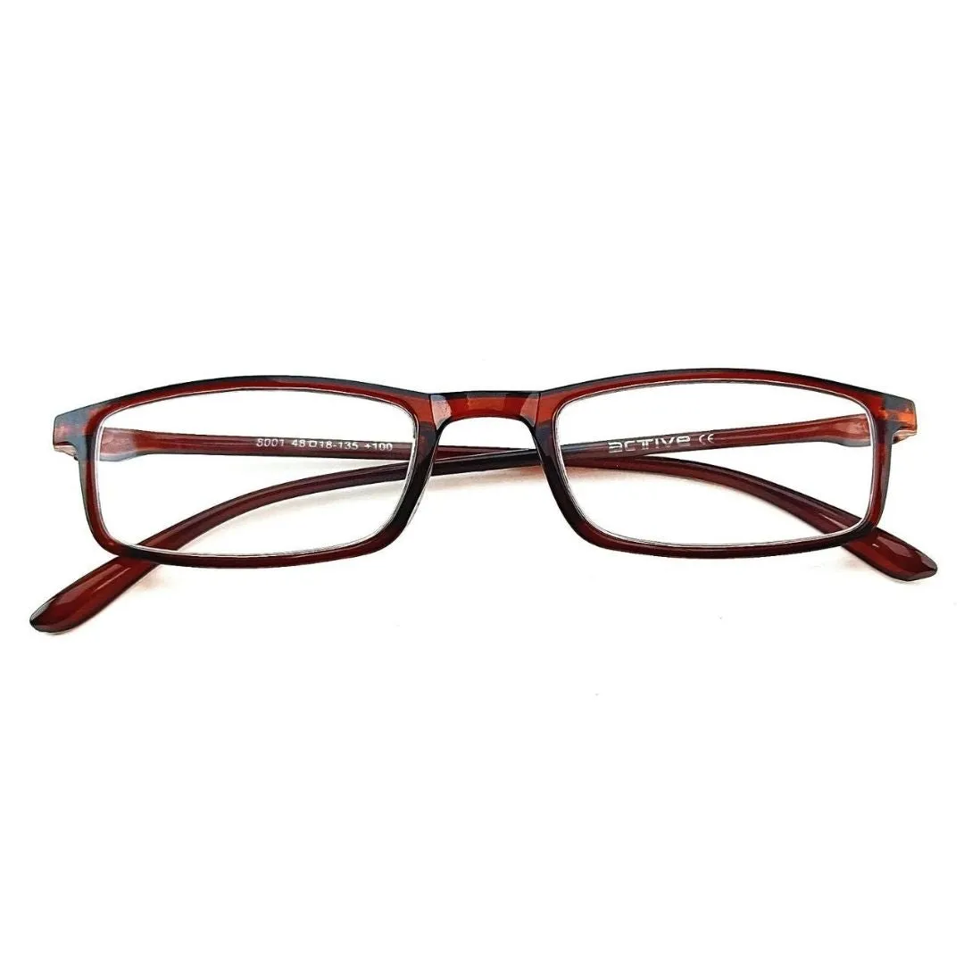 Jubleelens Brown Rectangle READERS Reading Eyeglasses ( 1.00 to  3.00 Power)