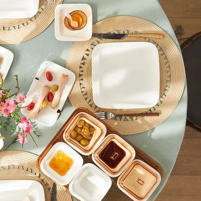 Karaca Fabio Porcelain/Acrylic 41 Piece 6 Person Breakfast/Serving Set Amber 153.09.01.2440