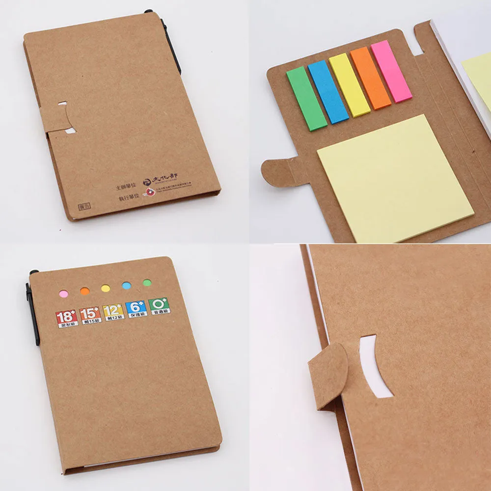 Kraft Paper Notepad with Sticky Pad and Sticky Strips