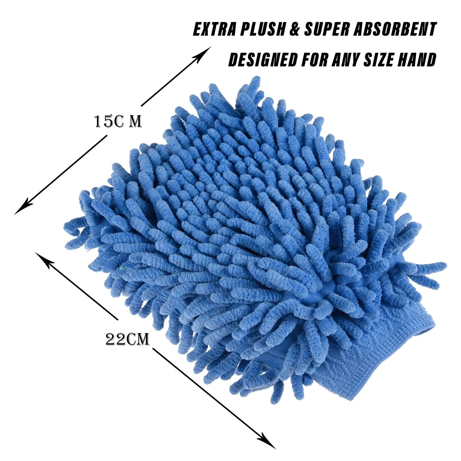 Kuber Industries Gloves | Microfiber Cleaning Gloves | Chenille Mitts for Kitchen | 50 GSM Hand Duster for Kitchen | Hand Gloves for Car | Duster for Glass | Blue