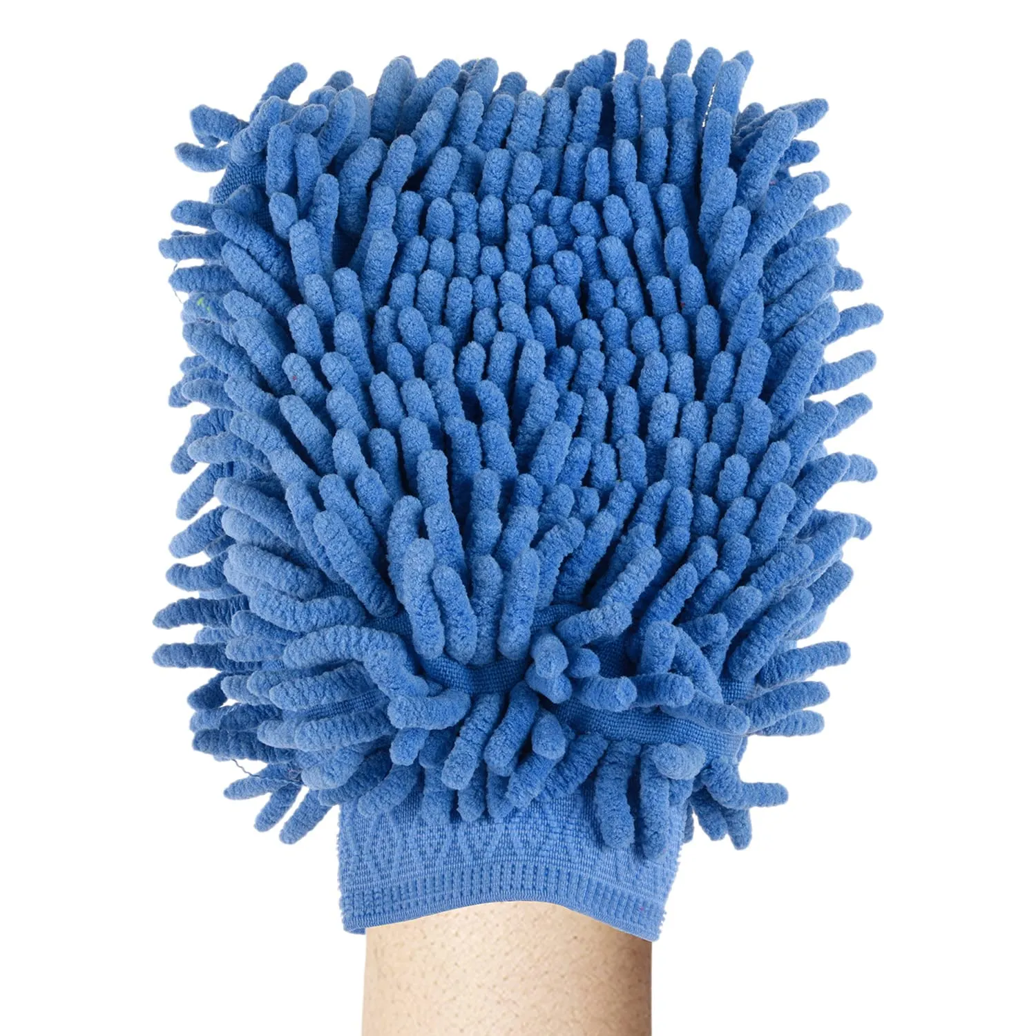 Kuber Industries Gloves | Microfiber Cleaning Gloves | Chenille Mitts for Kitchen | 50 GSM Hand Duster for Kitchen | Hand Gloves for Car | Duster for Glass | Blue