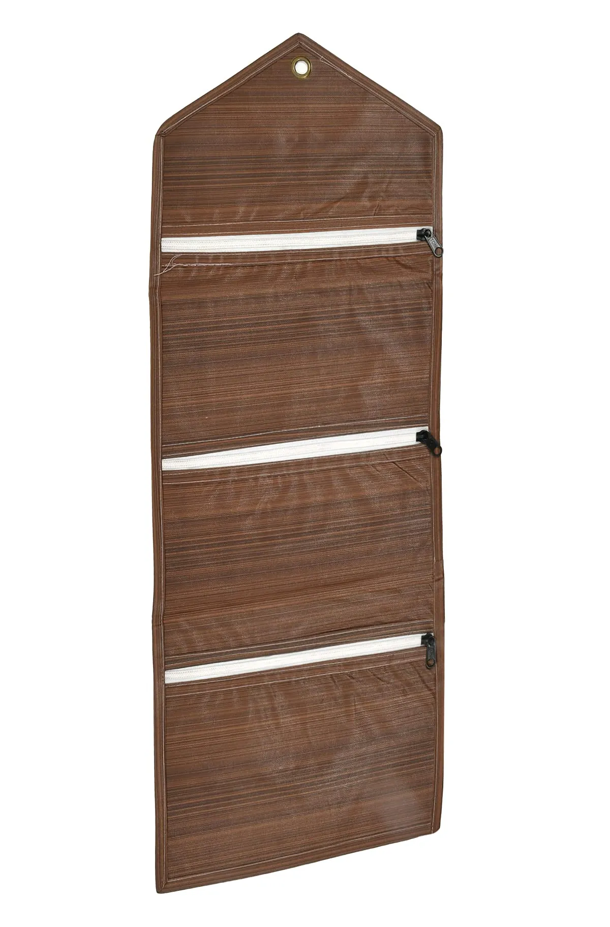 Kuber Industries Wooden Design 3 Pockets Wall Hanging Storage Organizer, Magazine/Letter Holder, Stationary Organizer (Brown)-HS43KUBMART25734,HS43KUBMART025734
