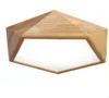 LEXA Geometric LED Ceiling Light in Wood (42cm) with Safety Mark LED Driver