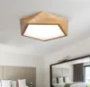LEXA Geometric LED Ceiling Light in Wood (42cm) with Safety Mark LED Driver