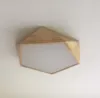 LEXA Geometric LED Ceiling Light in Wood (42cm) with Safety Mark LED Driver