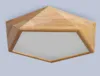 LEXA Geometric LED Ceiling Light in Wood (42cm) with Safety Mark LED Driver