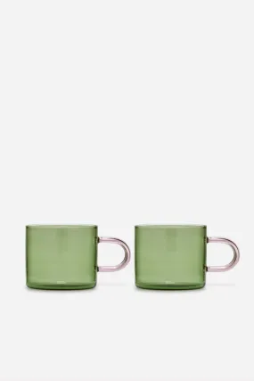 Lotta Tea Cup Set - Green Pink