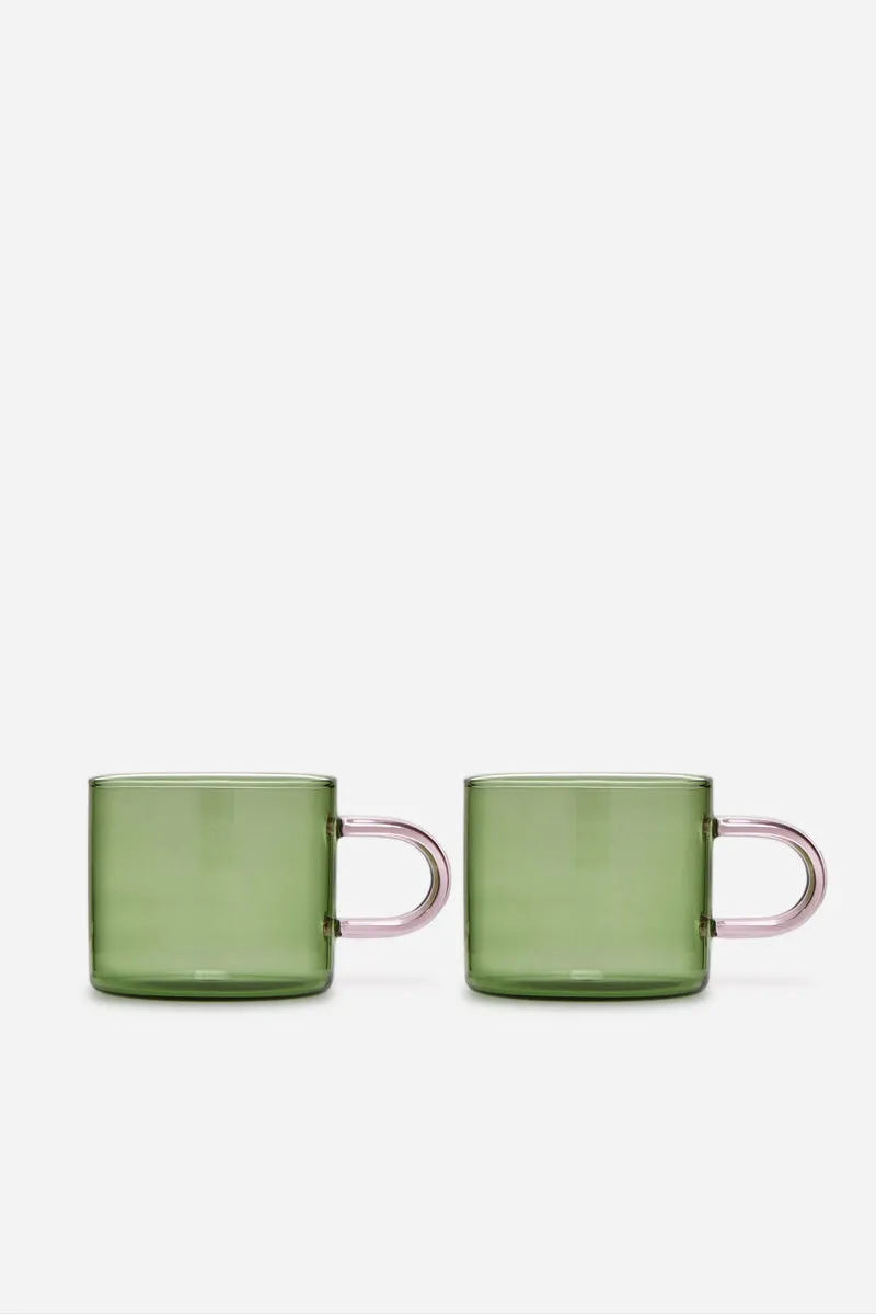 Lotta Tea Cup Set - Green Pink
