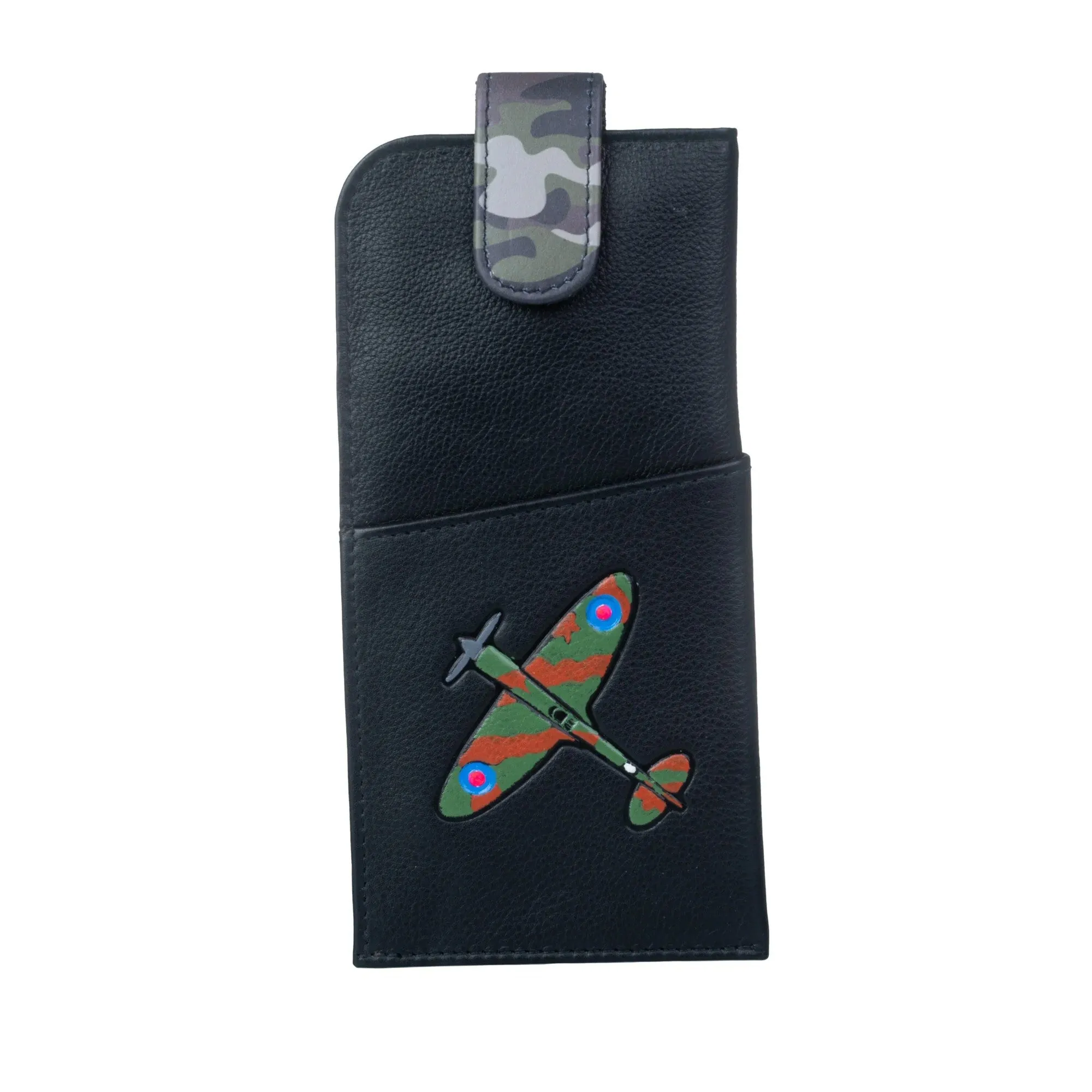 Mala Leather Black Kalmin Spitfire Leather Glasses Case