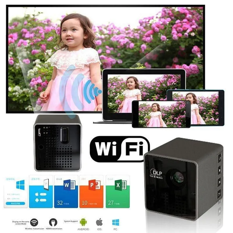 Mini Wireless WIFI 1080P Pocket Projector