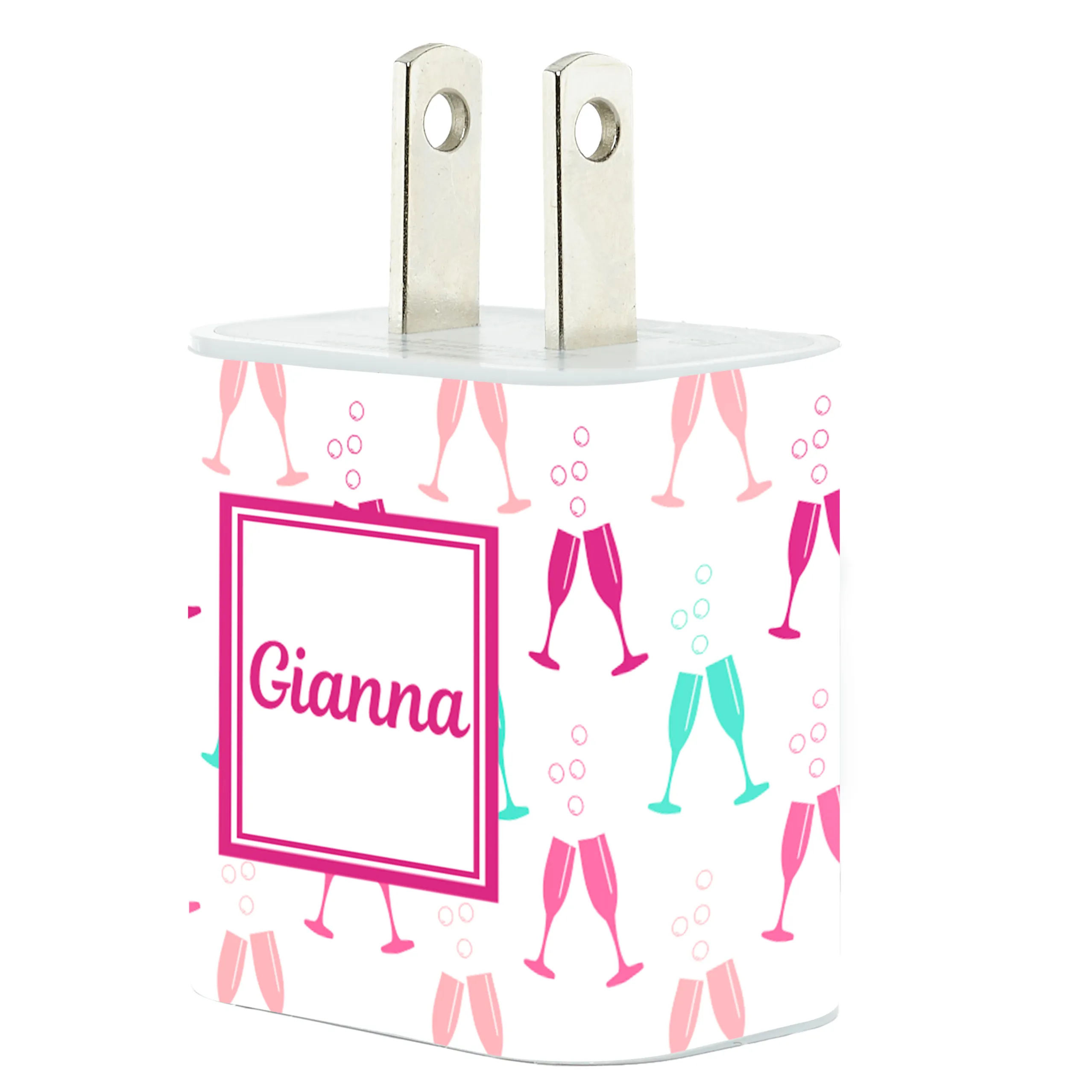 Monogram Champagne Glasses Charger