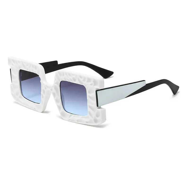 New Square Women Steampunk Sunglasses Concave Convex Frame Luxury Y2K Shades UV400 Fashion Brand Designer Men Sun Glasses