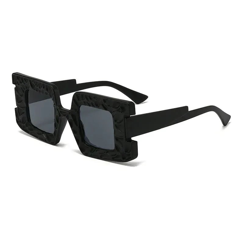 New Square Women Steampunk Sunglasses Concave Convex Frame Luxury Y2K Shades UV400 Fashion Brand Designer Men Sun Glasses