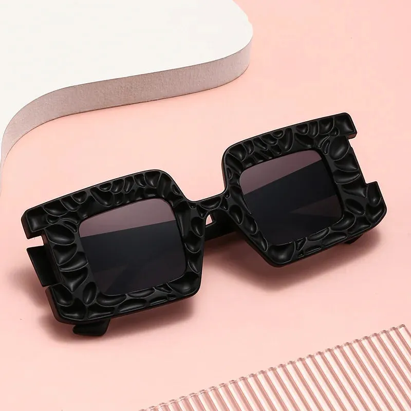New Square Women Steampunk Sunglasses Concave Convex Frame Luxury Y2K Shades UV400 Fashion Brand Designer Men Sun Glasses