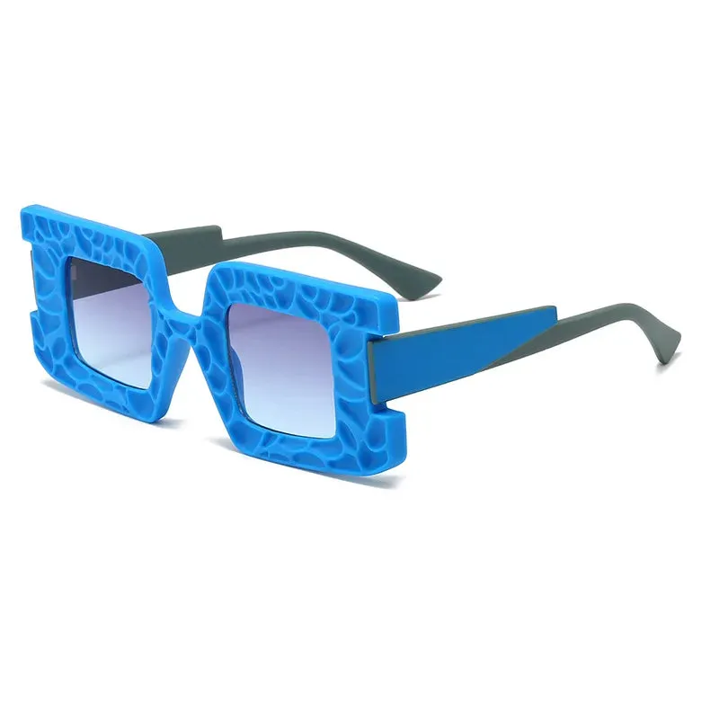 New Square Women Steampunk Sunglasses Concave Convex Frame Luxury Y2K Shades UV400 Fashion Brand Designer Men Sun Glasses