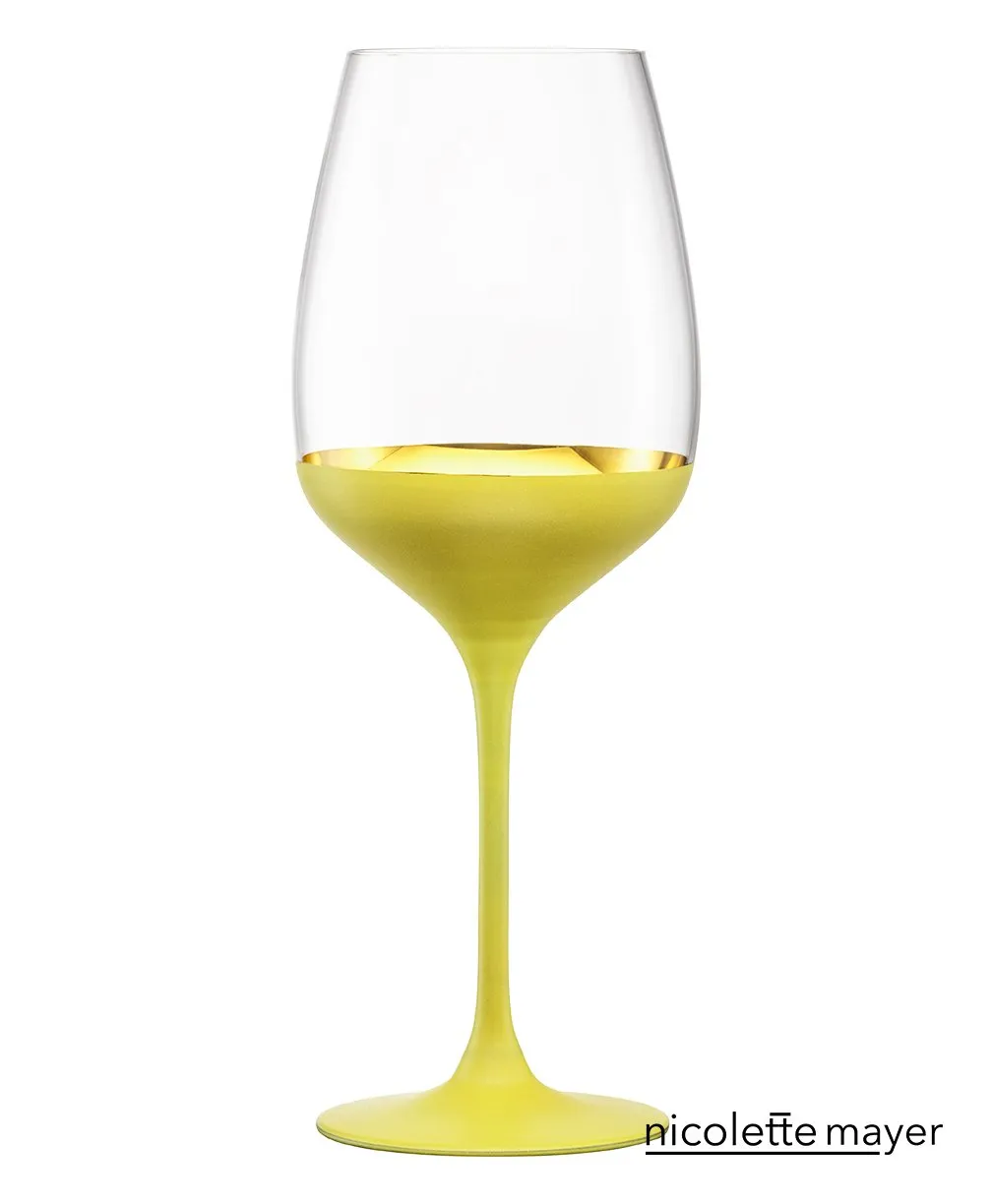 ORO24k Chardonnay Crystal and 24k Gold Wine Glass, Set of 1
