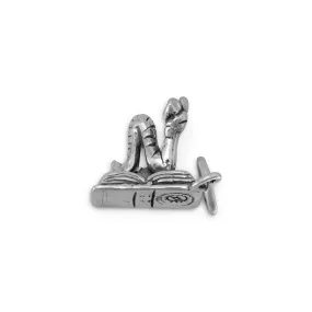 Oxidized 3D Bookworm Charm