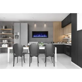 Panorama Built-In-XS 40" Extra-Slim Indoor/Outdoor Electric Fireplace with Black Steel Surround - OPEN BOX