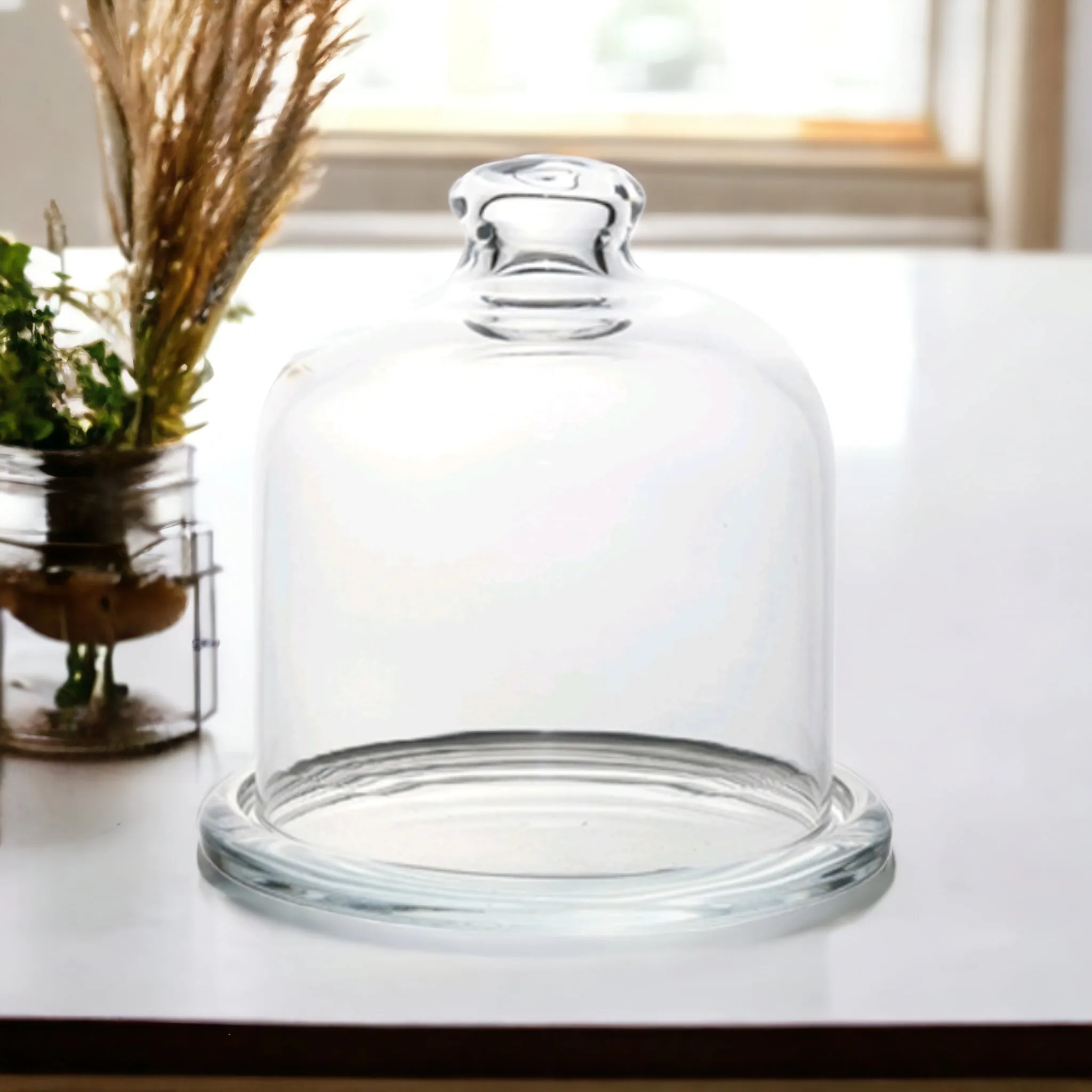 Pasabahce Patisserie Mini Glass Cupcake Dome 10x9.5cm with Serving Base Tray 23160