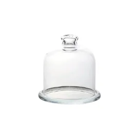 Pasabahce Patisserie Mini Glass Cupcake Dome 10x9.5cm with Serving Base Tray 23160