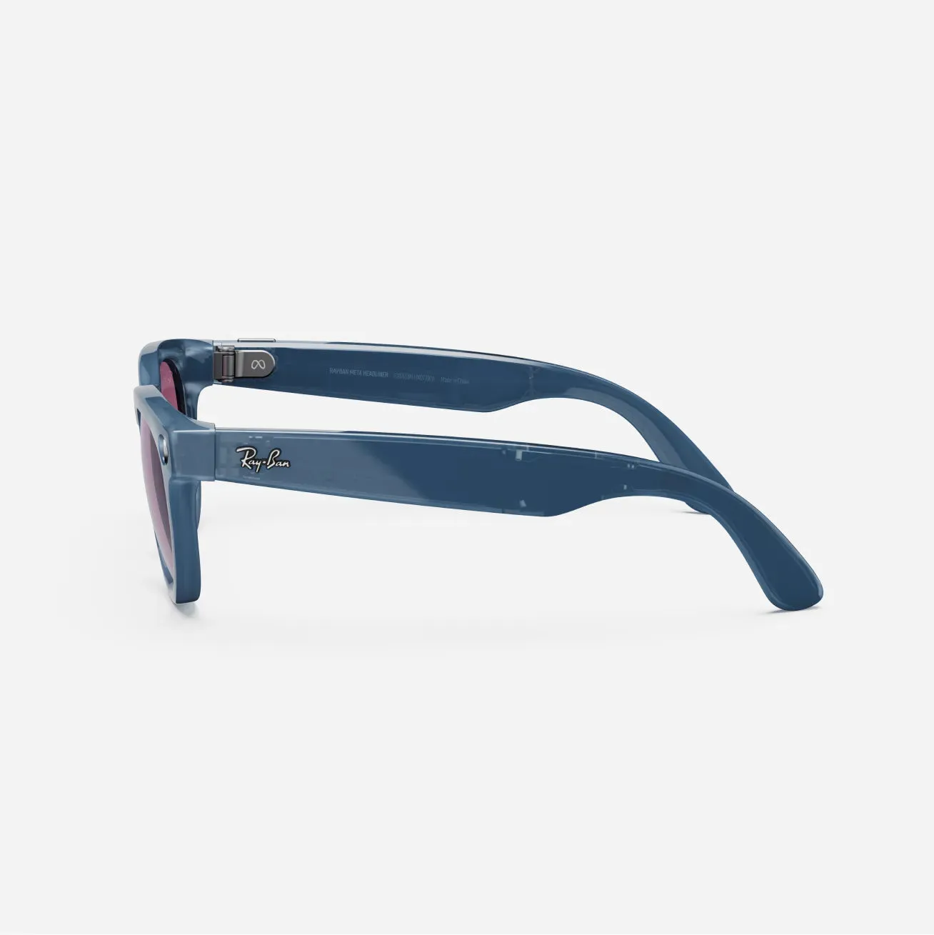Ray-Ban Meta Headliner - (F) Shiny Jeans Transparent - (L) Dusty Red Polarised - (Standard)