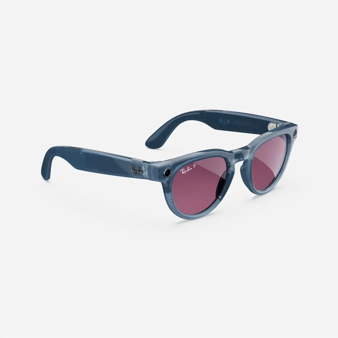 Ray-Ban Meta Headliner - (F) Shiny Jeans Transparent - (L) Dusty Red Polarised - (Standard)