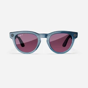 Ray-Ban Meta Headliner - (F) Shiny Jeans Transparent - (L) Dusty Red Polarised - (Standard)