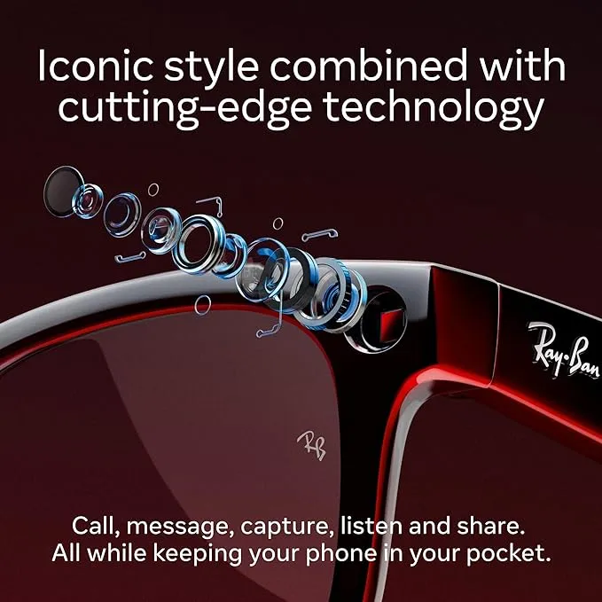 Ray-Ban Meta Wayfarer - (F) Shiny Black - (L) Clear - (Standard)