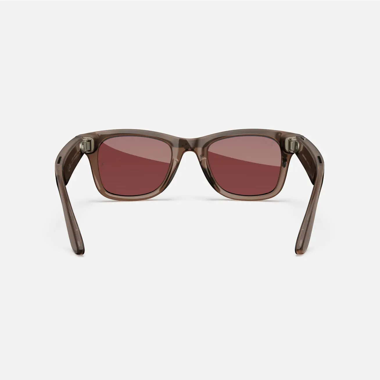 Ray-Ban Meta Wayfarer - (F) Shiny Warm Stone Transparent - (L) Watermelon Red Transitions - (Large)