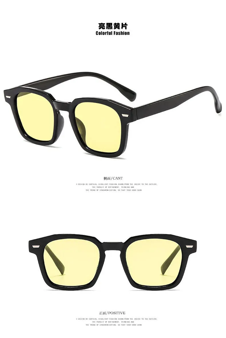 Retro 2024 Classic Vintage Square Sunglasses Women Oversized Sunglasses Women Men Retro Black Luxury Sun Glasses UV400