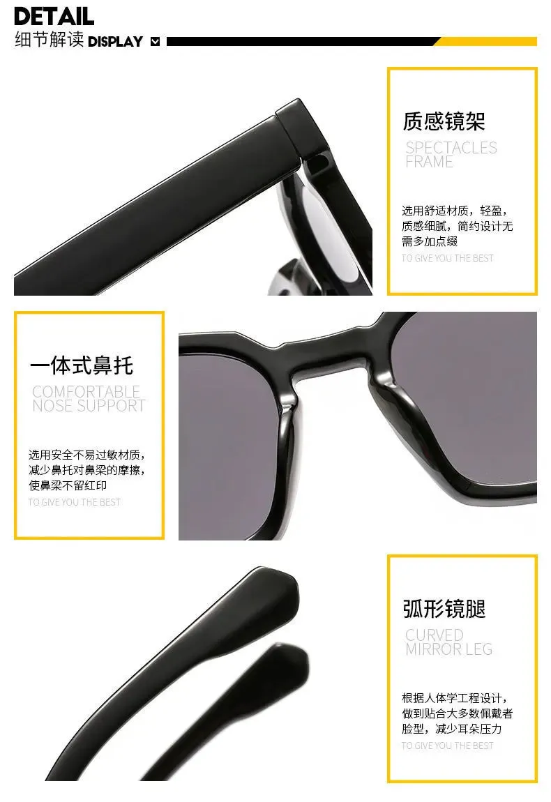 Retro 2024 Classic Vintage Square Sunglasses Women Oversized Sunglasses Women Men Retro Black Luxury Sun Glasses UV400