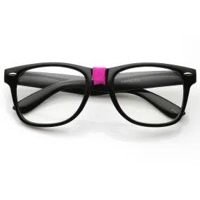 Retro Nerd Geek Color Tape Clear Lens Horned Rim Glasses 8624