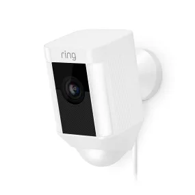Ring Spotlight Cam Wired | HD Security Camera with LED Spotlight, Alarm, Two-Way Talk, UK Plug