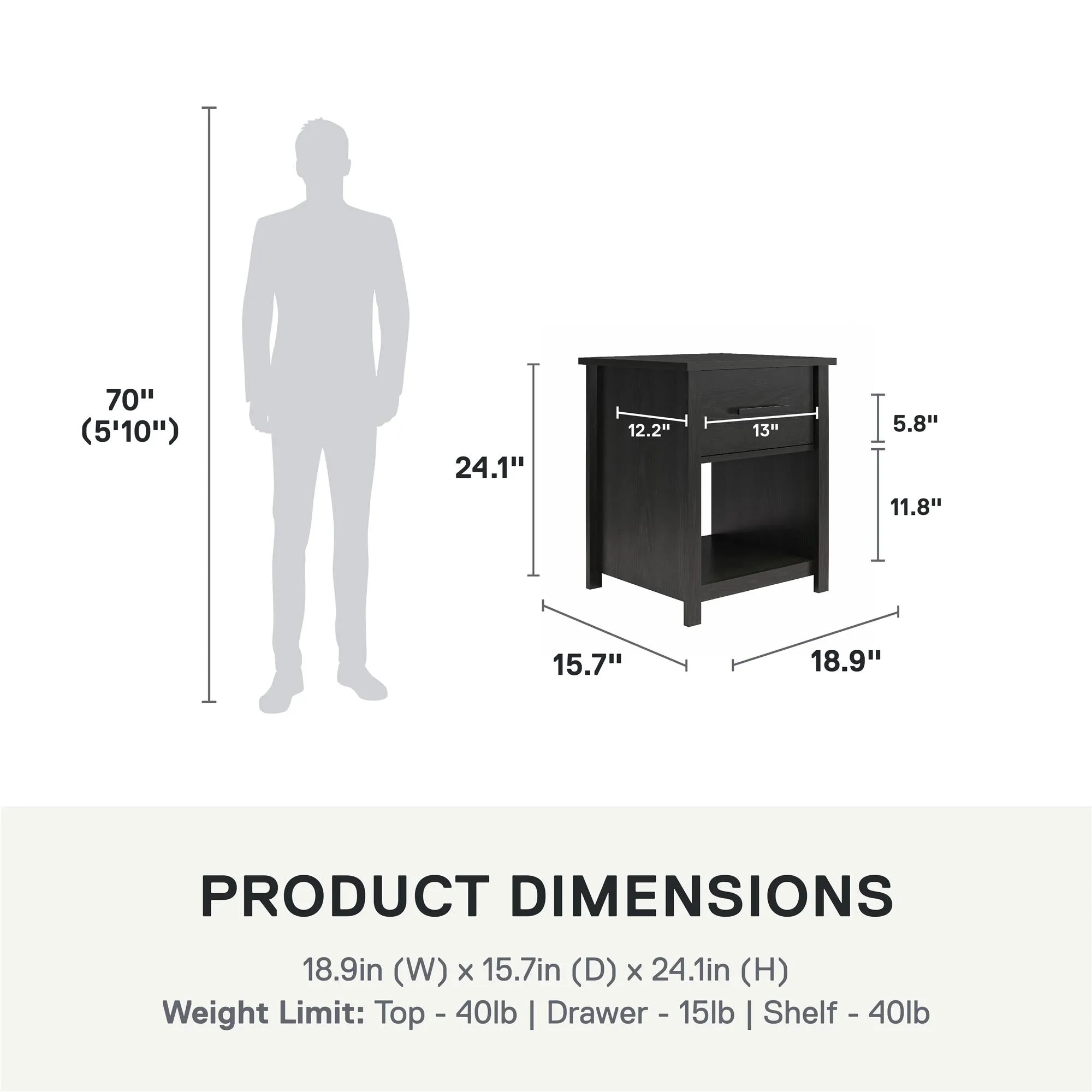 Riverside 1-Drawer Nightstand