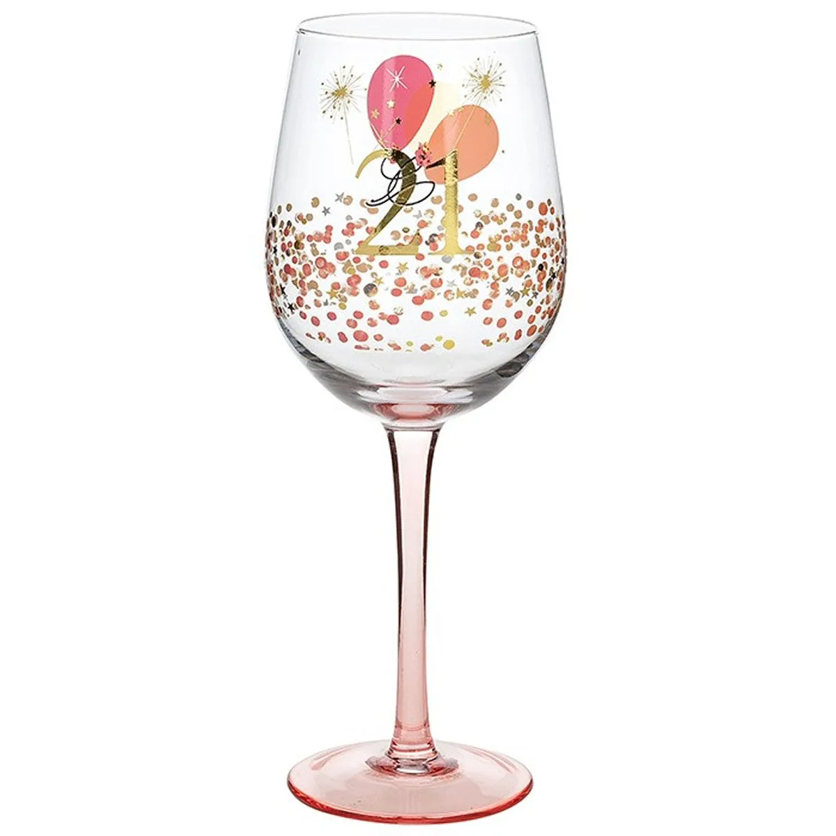 Rush Blossom 21st Birthday Wine Glass