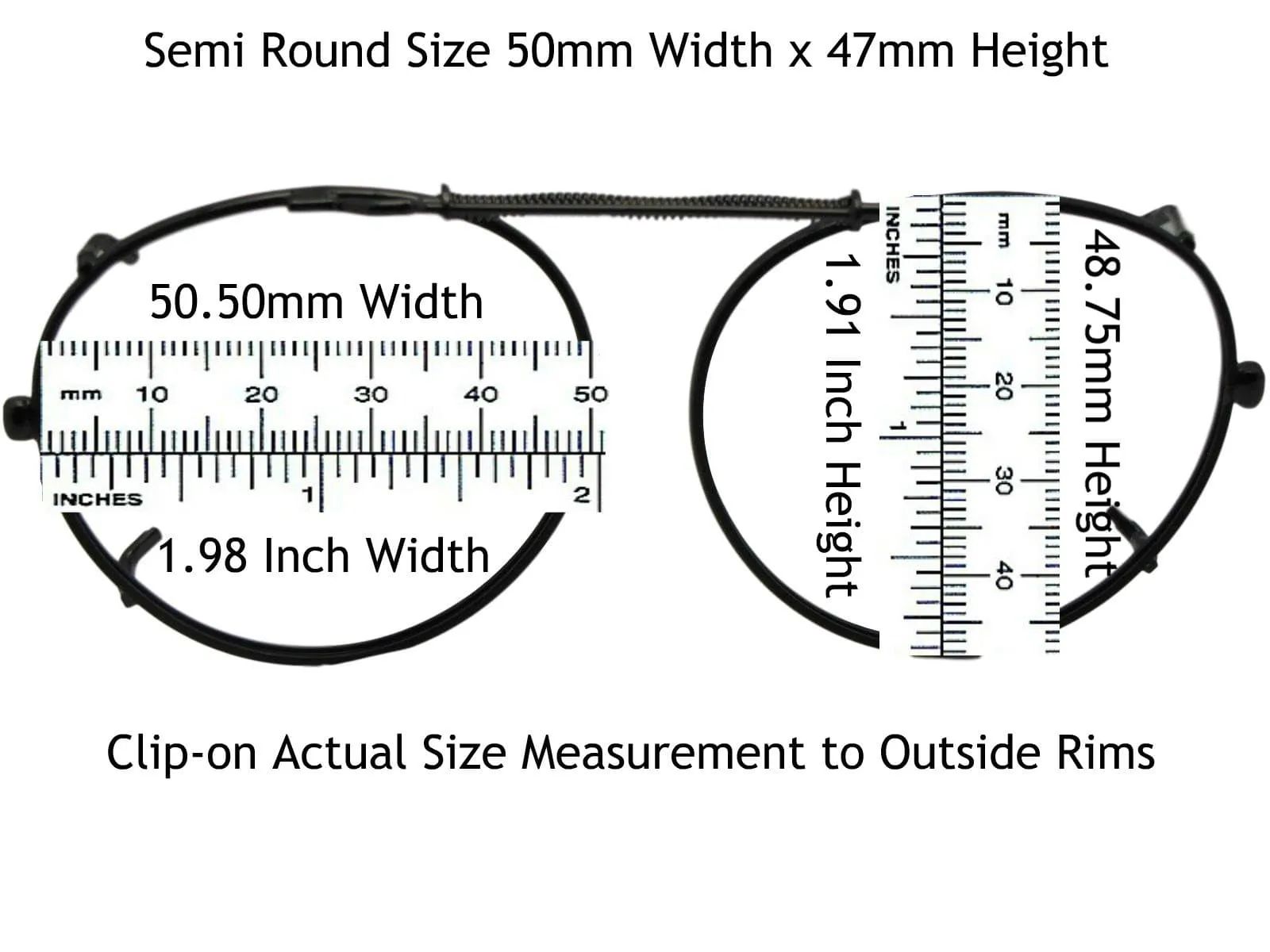 Semi Round Shape Non Polarized Amber Clip-on Sunglasses