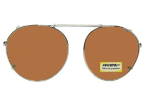 Semi Round Shape Non Polarized Amber Clip-on Sunglasses