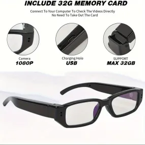 Smart Video Camera Glasses 1080P HD Camera Glasses, Sports Outdoor Glasses, Portable Camera Ultra Clear Camera Glasses With 32GB Memory Card