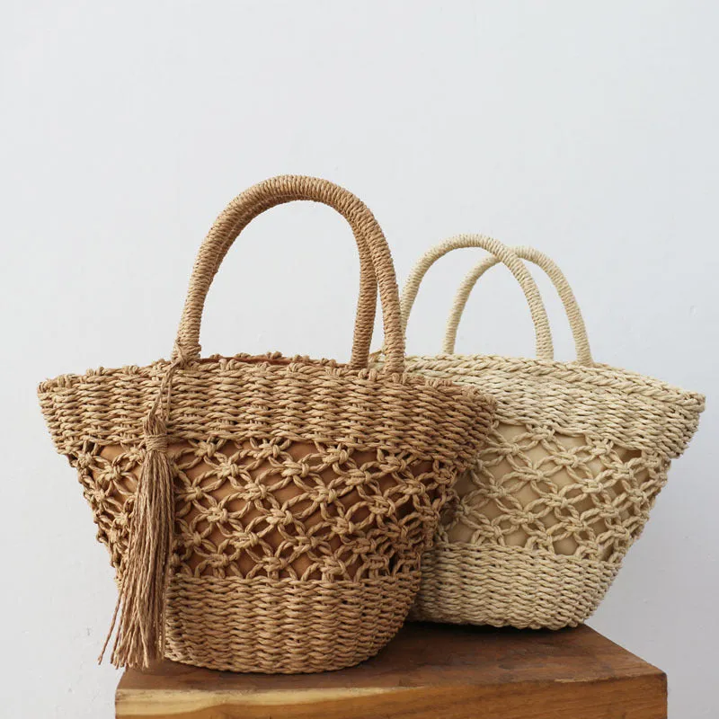 Straw Bag Women's Woven Handbag Oval