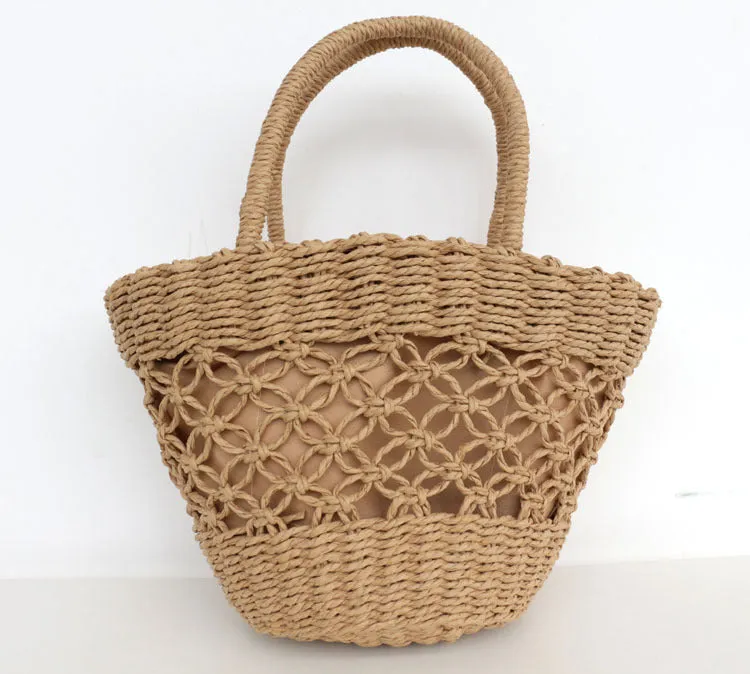 Straw Bag Women's Woven Handbag Oval