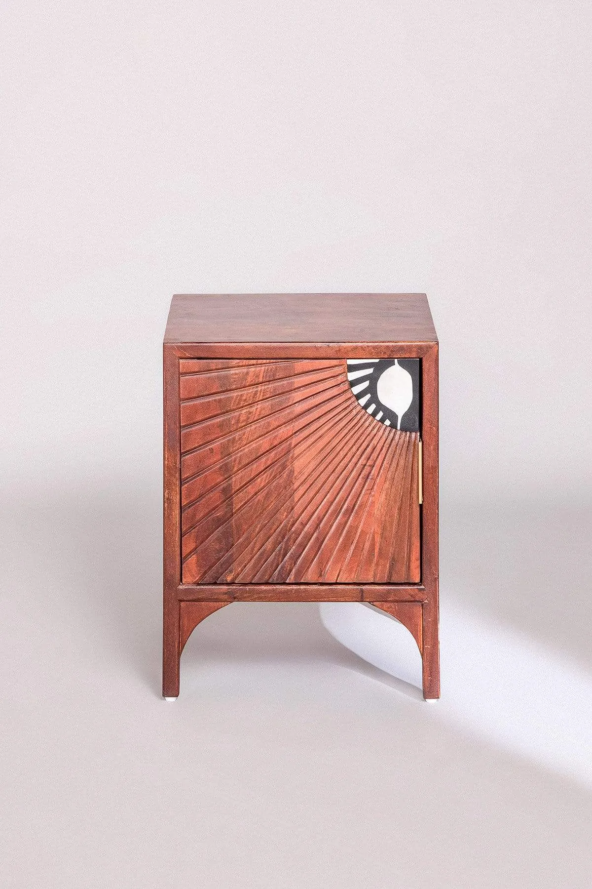 Sunburst Mango Wood Bedside Table