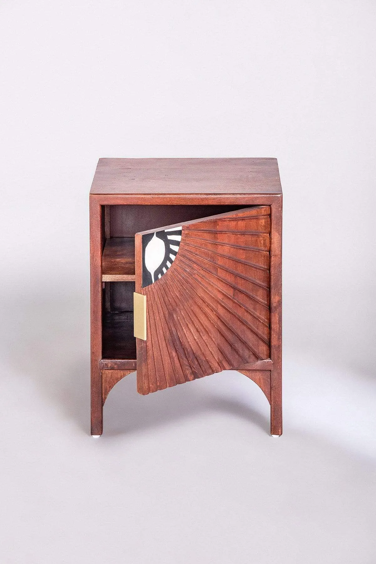 Sunburst Mango Wood Bedside Table