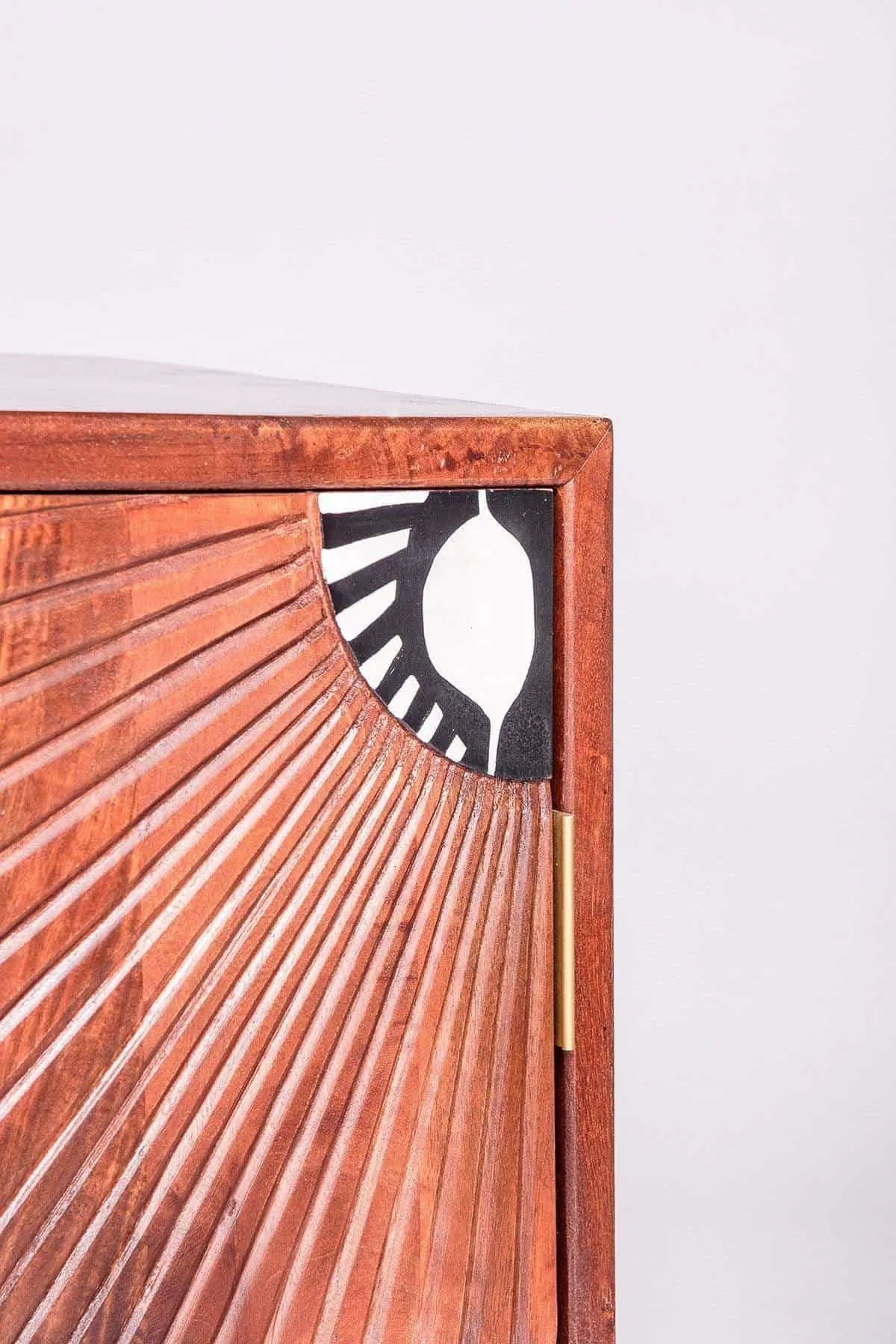 Sunburst Mango Wood Bedside Table