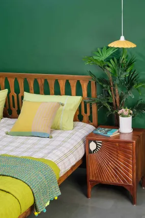 Sunburst Mango Wood Bedside Table